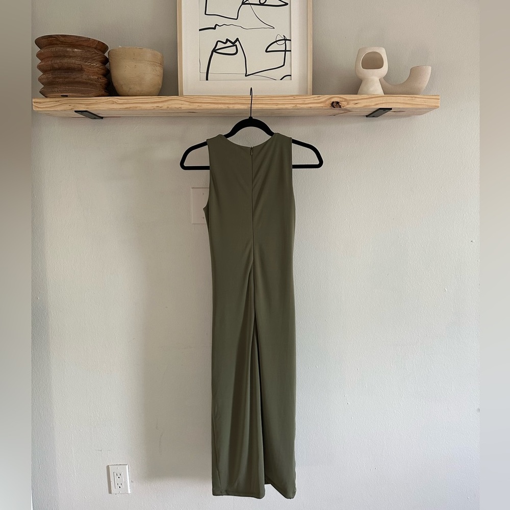 INC Olive Green Stretch Material Bodycon Dress - Picture 6 of 7